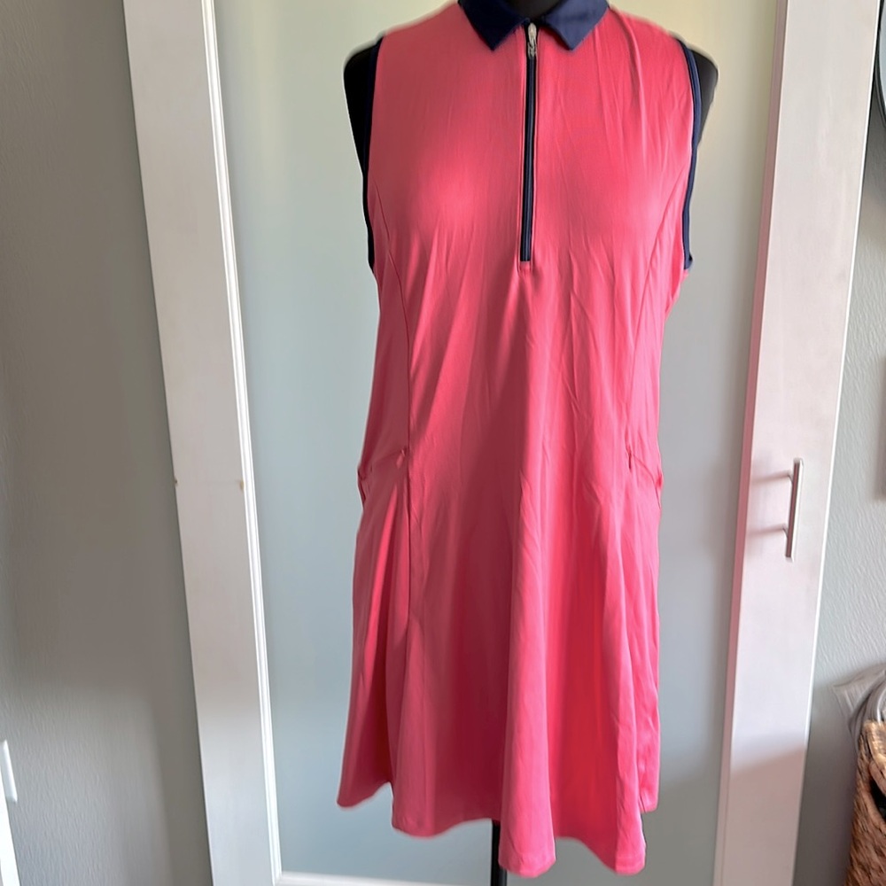 Calloway pink golf dress in pink with blue accents size XL